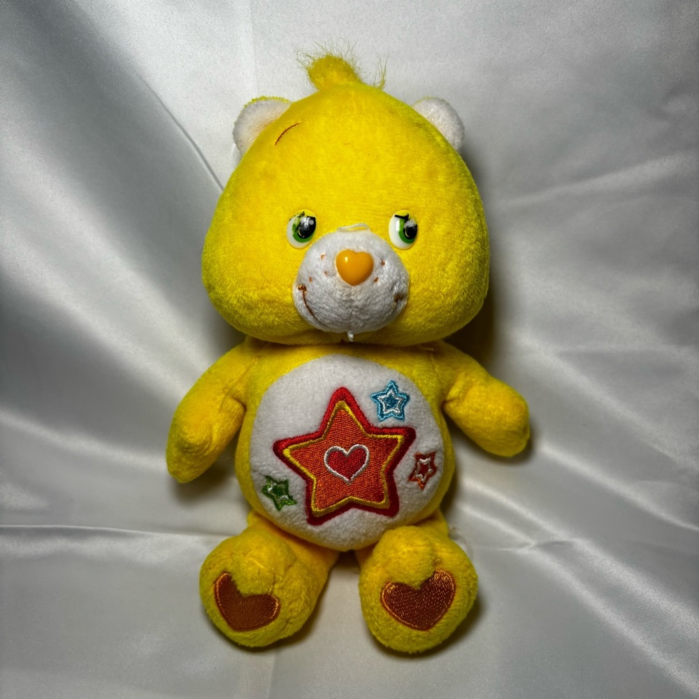 Vintage Care Bear Super Star Bear 2005 Yellow Stars Hearts